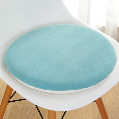 Rundes Sitzkissen, bequemes Stuhlpolster, rutschfest, abnehmbares Memory-Schaum-Stuhlkissen, rundes Hockerkissen für Schlafzimmer, Esszimmer, Terrasse ( Color : Grün , Größe : Diameter:50cm(20in) )