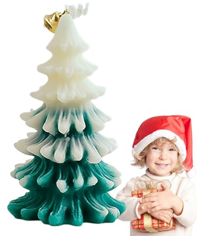 DLSIN Velas perfumadas para árbol de Navidad, velas sin llama, velas en forma de árbol de Navidad, velas relajantes para mujeres, velas de árbol para Navidad, decoración del hogar, regalos verdes