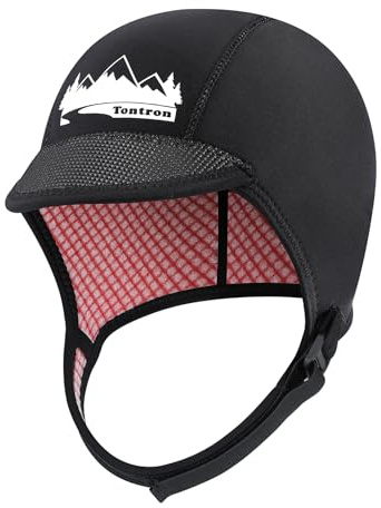 Tontron 3mm Neoprene Watersports Cap for Kayaking,Rafting,Surfing,SUP,Diving,and Swimming (XX-Large) Black