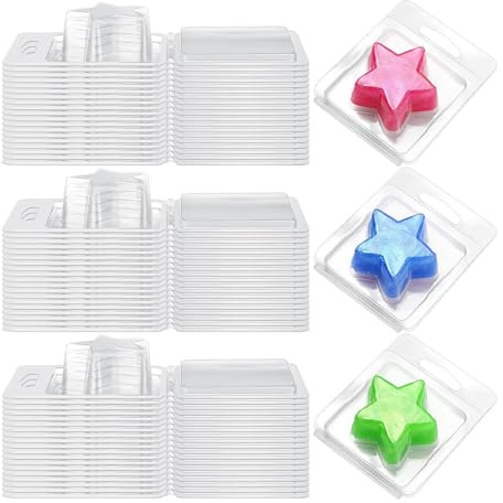Recipientes de cera en forma de estrella | Juego de 100 cajas de cera perfumada | Prácticos moldes portátiles para hacer velas caseras, cera derretida y muestras fragantes, duradero