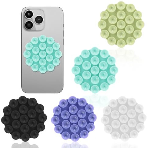 UKOFEW 5 Pezzi Supporti per Telefono a Ventosa in Silicone, per Tutti I Modelli di Telefono, per Telefoni Cellulari Selfies Video (5 Colori)
