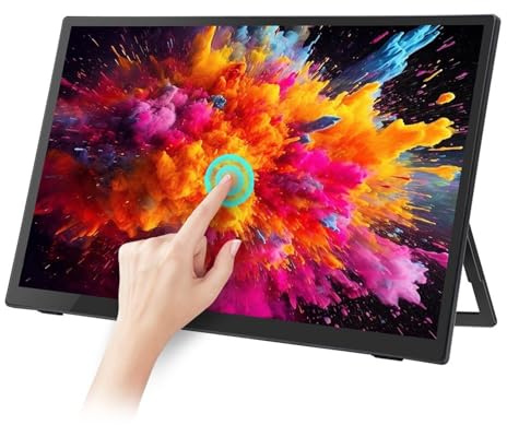 Tosuny Portable Monitor Touchscreen, 13 Inch FHD 1080P HDR IPS Touch Screen, USB C HDMI Gaming Monitor, Built-in Kickstand & Speakers, External Monitor for Laptop, PC, Phone, TV Boxes