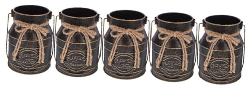 ABOOFAN 5pcs Flower Vase Vintage Flower Bucket Rustic Style Vase for Balcony Decor