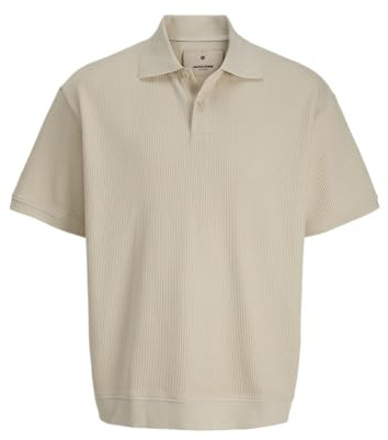 JACK & JONES Polo Jprblutravis SS pour Homme, Lait d'amande, M