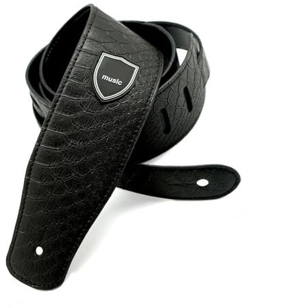 JSHshield Correa Retro de Cuero PU para Guitarra, Acústica y Bajo - Longitud Ajustable