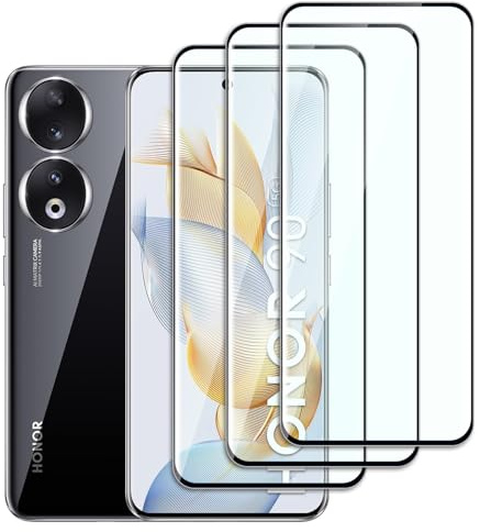 Dlxiks 3 Vetro Temperato per Honor 90,Installazione Facile,Senza Bolle,9H Durezza HD Trasparente Pellicola protettiva