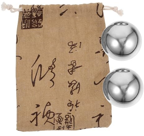 BESPORTBLE Juego de 2 Balones de Masaje de Mano de Acero Inoxidable, Portátiles Superficie Lisa para Ejercicios y Relajación de Palma