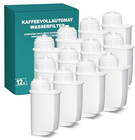 Filswa Vattenfilter för Siemens EQ Series, EQ6 Plus S700, EQ9 S900/S500, EQ700, EQ500, kompatibel med Brita Intenza, TCZ70003, TZ70033A filterpatroner (12 st)