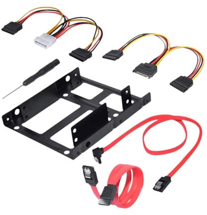BaotyJie Kit de Montaje del Disco Duro SSD Interno, Doble Marco de Montaje de SSD/HDD de SSD/HDD con Cable de Datos, SSD HDD Holder