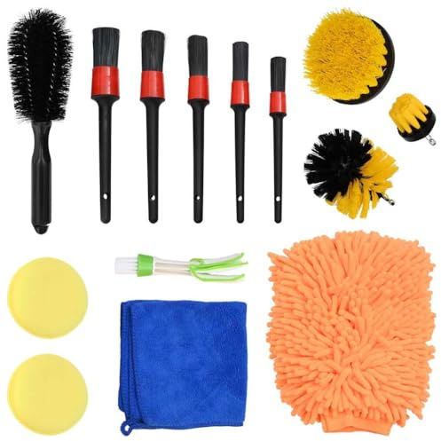 vidaXL Car Cleaning Brush Set 14pcs 14pcs