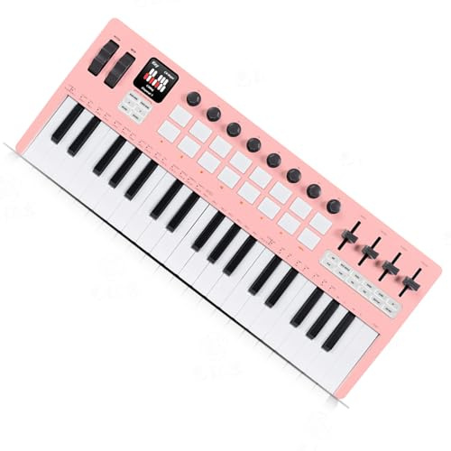 Multi Fantional Portable 37 Piano Keyboard Responsive Key Seamless Integrated DJ Performance ABS Texture Controller Keyboard for Music Production