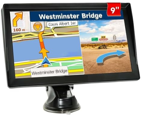 Tablette de Voiture Navigateur GPS à écran Tactile de 9 Pouces pour Voiture,Camping-Car et Camion:mises Jour pour Vitesse alertes trafic