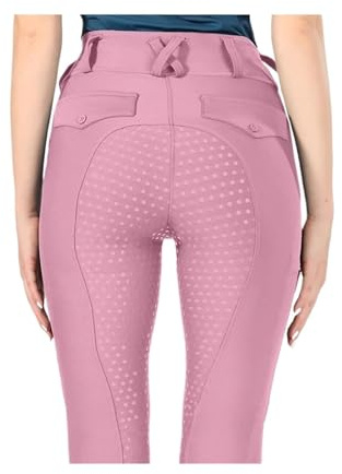 Pantalon D'éQuitation Pantalons d'équitation for Femmes, Culottes, Fond intégral, Leggings de compétition en Silicone, Collants Sport(Pink,XS)