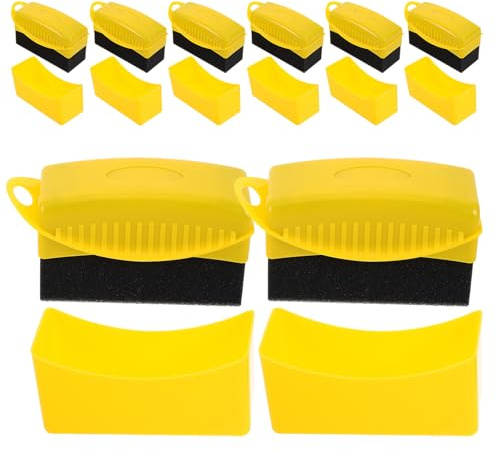 MUELODSIC Lot de 8 Éponges Plates à Polir pour Pneus en Mousse Résistante PP avec Housse de Protection Applicateurs de Cire Auto pour Nettoyage et Finition des Jantes et Contours Usage