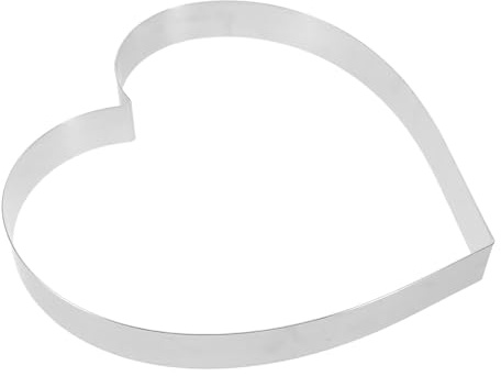 LOLIPPYY Moule à Gâteau de Cœur en Acier Inoxydable 25 CM Cercle à Pâtisserie Haut 3 CM Emporte-Pièce Antiadhésif pour Desserts Pâtisseries Mousses et Occasions Festives