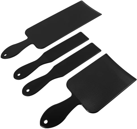 VILLFUL Set de 4 Planches de Balayage en Plastique Noir pour Coloration des Cheveux Prise Confortable et Application Uniforme, pour DIY Coiffure et Teinture