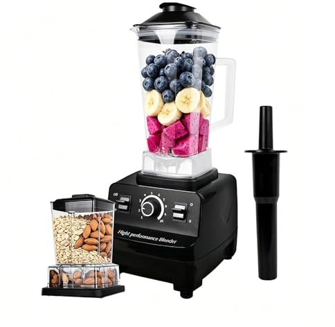 4500W High-Power Blender with 2L Jug & Grinding Cup, 6 Stainless Steel Blades, 10 Speeds for Smoothies, Sauces & Daily Prep
