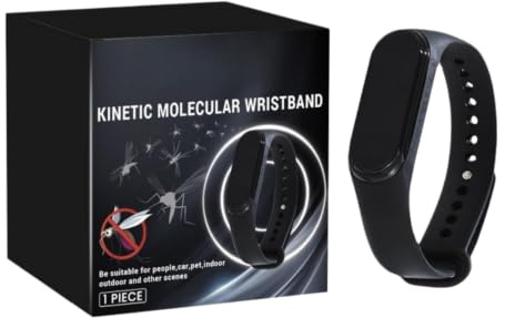 Ultrasonique Bracelets Anti-moustiques，Bandes Répulsif Ultrasons Bracelet Anti Insectes ，Sans Produit Chimique Montre Electronique pour Enfants Adultes Camping l'escalade randonnée (Noir)