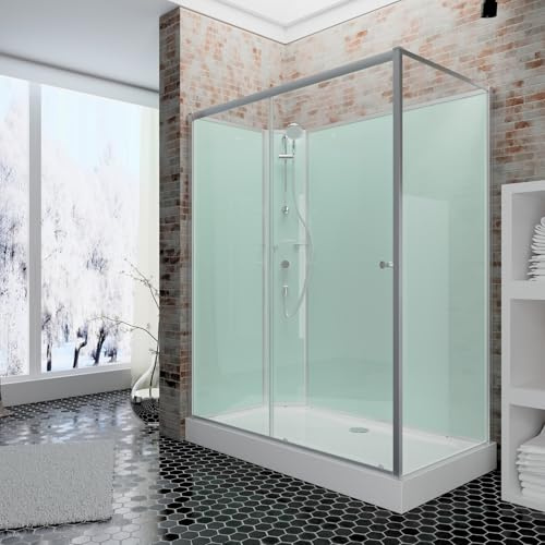 Schulte Komplettdusche Ibiza 160x90 cm, Alu-Natur | Fertigdusche mit weißer Duschwanne, 5 mm Sicherheitsglas und kompletter Duschkabine in Alu-Natur.