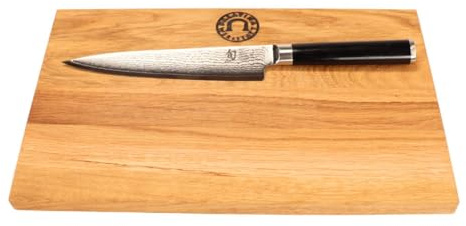 Kai Shun Classic Allzweckmesser DM-0701 | 15 cm Klinge | 32-Lagen Damaststahl + handgefertigtes Scheidebrett aus Fassholz 30x18 cm | VK: 159 €