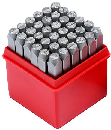 WiMas 36PCS poinçons en métal avec Chiffres et Lettres, Lettres à Frapper, 6mm