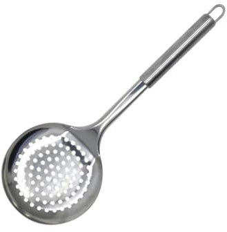 Fackelmann Elemental Cocina, Utensilios cocinas. Espumaderas de cocina. Espumadera Acero Inoxidable elegante con mango tubular para fritos, 32,5cm, 1ud