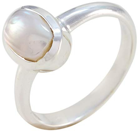 joyas plata schöner edelstein ovale form ein stein cabochon weiÃŸe perlenringe - 925 silber weiÃŸer weiÃŸer perlenring - april geburt widder astrologie schöner edelsteinring