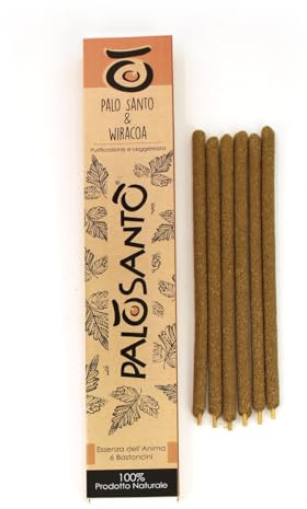 PALOSANTO - Bastoncini di Incenso Naturale Palo Santo e Wiracoa - Incenso Bastoncini Realizzati a Mano in Perù - Aroma Corposo per Purificazioni Intense - 6 Stick