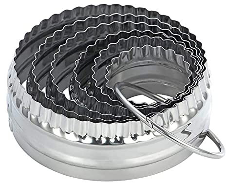 6-teiliges Set Edelstahl Ausstechformen, Plätzchenausstecher & Dessertringe | Runde Keksausstecher aus Lebensmittelechtem Stainless Steel, Für Plätzchen, Kekse, Kuchen, Fondant