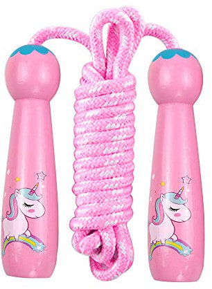 Zivisk Skipping Rope Kids, Children Jump Rope for Kids Wooden Handle Jumping Ropes 8.2 Feet Christmas Birthday Children's day