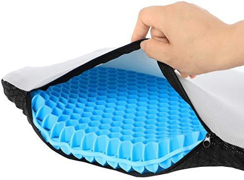 AOAKY Extra Thick And Comfortable Three Layers Gel Seat Cushion,Breathable Seat Cushion Cool Gel Cushion Honeycomb Design for Office Chair Car Wheelchair (blue)