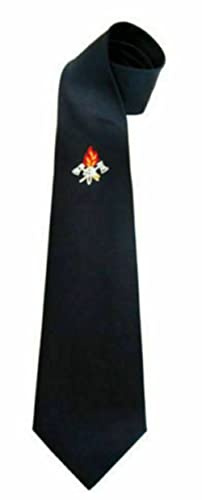 MBS FIRE Feuerwehr Krawatte blau/schwarz ungebunden mit gestickten Logo