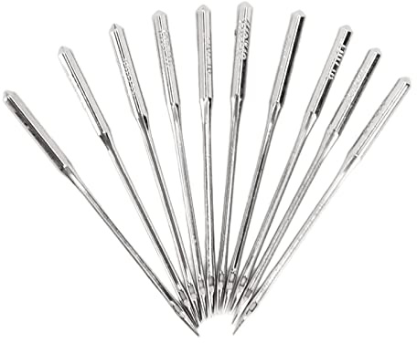 Hapivida 100 Piezas de Agujas de máquina de Punta, Accesorios universales de Agujas de máquina de Coser de bolígrafo de Alta Resistencia para Pantalones Vaqueros de Cuero Vaquero Jersey(HAx1-100/16)