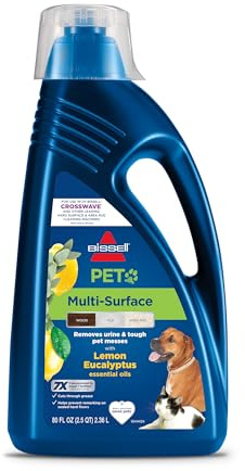 Bissell Multi-Surface Pet with Citrus, 3444G, 80oz, Safe on Sealed Hard Floors and Area Rugs, Removes tough pet messes and elimantes odors, Lemon Eucalyptus Essential Oils