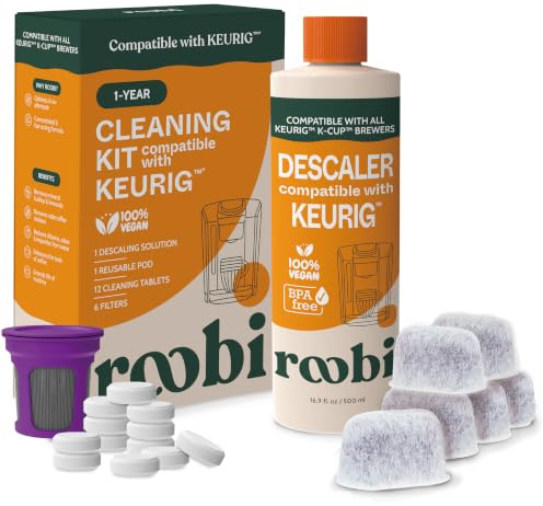 Roobi Kit de descalcificación y limpieza para cafetera Keurig - 1 año de suministro