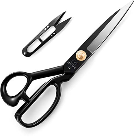 Fabric Scissors 12 Inch(31CM), Dressmaking Sewing Scissors Razor Sharp High Carbon Steel Tailor's Shears for Cutting Fabrics, Leather, Material, Clothes, Altering, Sewing & Tailoring(Black)