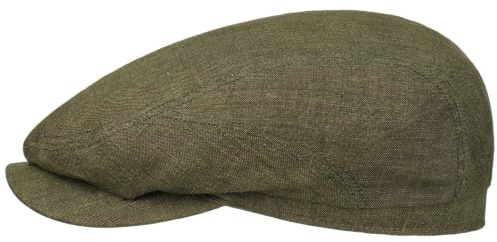 Stetson Belfast Schirmmütze Uni einfarbig Made in EU Herren Frühling Sommer Oliv 57 cm