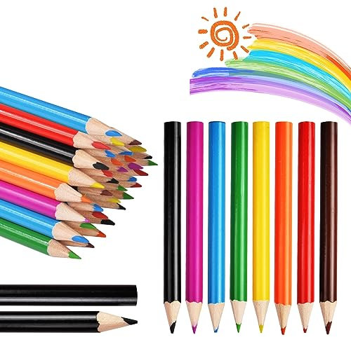 AUAUY Kinder Mini Buntstifte, 10 Sets mit je 8 Buntstiften, Mitgebsel Hochzeit, Mitgebsel Kindergeburtstag, Restaurant Kinder, Kleine Kindergeschenke, Kinderparty, Mini Sets Buntstifte (80 Stöcke)