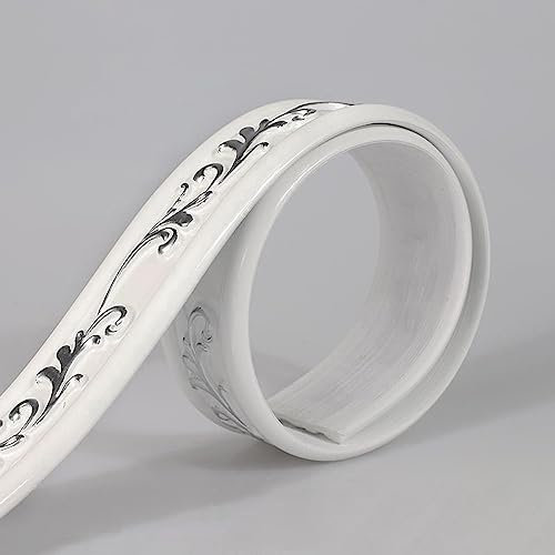Dostear TapetenbordüRe Selbstklebende BordüRe Wand Wohnzimmer Tapeten Fliesenaufkleber Bad Dekoband Selbstklebend 4 - Silber 4.6 x 300 cm