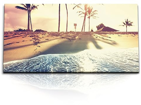 Paul Sinus Kunstdruck Bilder 120x60cm Kalifornien Strand Palmen Sonnenschein Sand Sommer