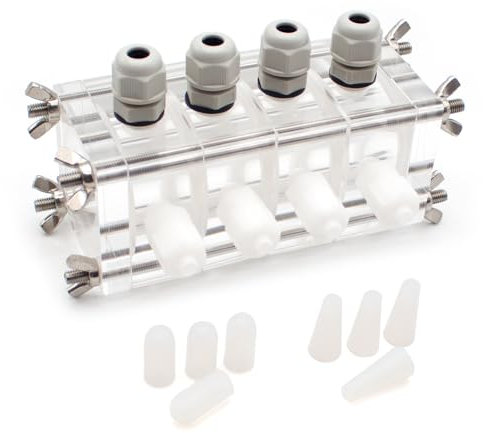 Toplionace Chambre de réaction pour pile à combustible à hydrogène 56 ML Électrolyseur de combustible microbien Réacteur à connexion rapide Membrane protonique à serrage MFC 4 x 14 ML