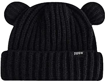 Orbgons Unisex Mütze Süßer Bär Beanie Damen Herren Strickmütze Niedliche Bären-Wollmütze, Damen-Strickmütze, warme Ohrenmütze für Herren Warm für Wintermütze