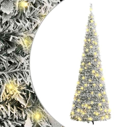 vidaXL Árbol de Navidad Artificial desplegable con Nieve 100 LED 150cm