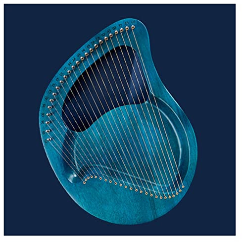 21 24 Saiten Lyra Harp Instrument Transparent Lyra Harp Musikinstrument mit Stimmgerät Hammer Lyre ?Harfe für Anfänger