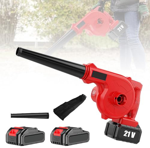 Akku-Laubbläser,Akku-Gebläse Laubsauger 21V Ersatz 2-in-1 für Staubsammelfunktion,Staubsammler, mit 30000/2 * 30000mAh Akku und Ladegerät,für Rasenpflege ﻿ (60000mah)