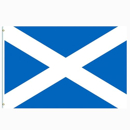 Bandiera della Scozia, 1,5 x 0,9 m, per la Coppa del Mondo 2026, grande bandiera scozzese Saltire con occhielli in metallo, bandiera per tifosi della Coppa del Mondo di calcio, bar, club, giardino