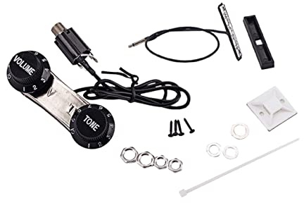 Geigen Tonabnehmer Piezo Satz B51b für Violine, Schwarz | 1 Satz, Klassischer Piezo Typ, für Elektrische Violine, aus Kupfer, Keramik und Eisen