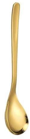 ZGXNYI 3 Pezzi Cucchiaio in Acciaio Inossidabile Placcato Oro Cibo Mestolo da zuppa Stoviglie Manico Lungo Cucchiai da brodo Utensili da Cucina Mestolo da Zuppa in Acciaio Inox(3PCS Gold)
