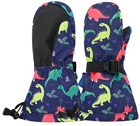 Durio Fäustlinge Kinder Wasserdicht Unisex Baby Handschuhe Kinder Kleinkinder Fäustlinge Skihandschuhe Winter Jungen Mädchen Handschuhe Verstellbaren Bündchen Wintersport