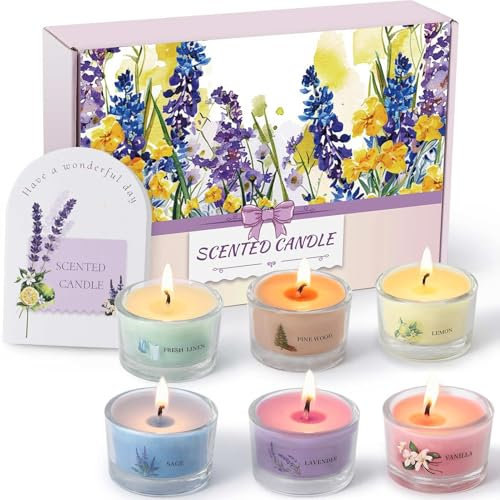 Aptliton Scented Candles Gifts Set - 6 Pack Mini Votive Candles for Women, Christmas, Birthday Gifts